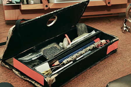 caja de la pluma, bolígrafos, Hodge podge, lápices de colores, accesorios de escritura, efectos de escritorio, licencia