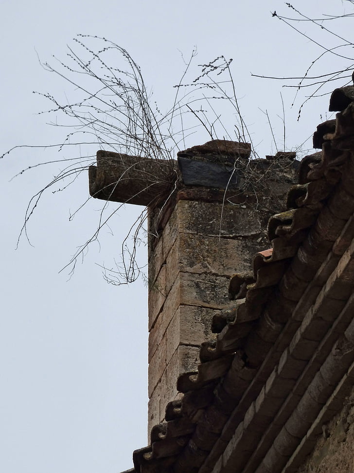 contrafort, l'església, pedra, vell, abandonat, arquitectura