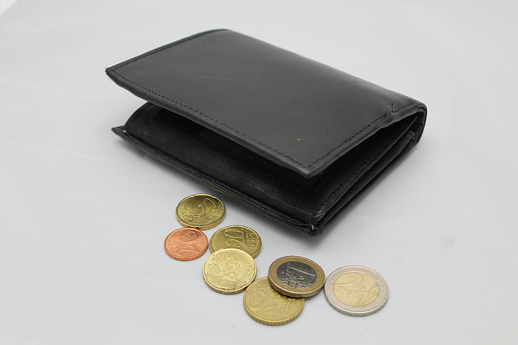 Geld, Brieftasche, Euro, Cent, Münzen, Kleingeld, Zahlen