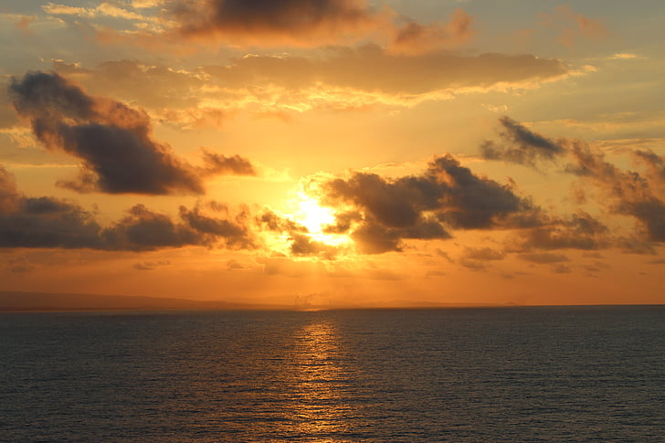 sunset, sea, so, solar energy, romantic, florida, sunrise