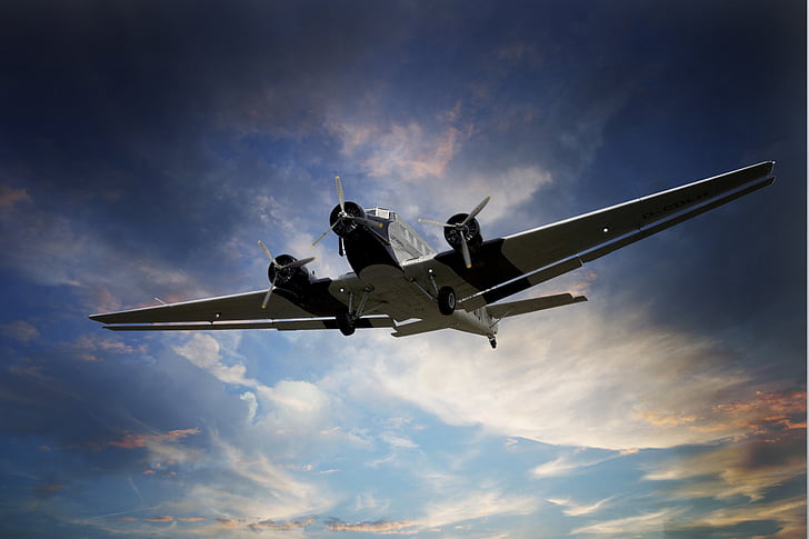 літак, Ju 52, небо, літати, пристрасть до подорожей, Юнкерс, Lufthansa