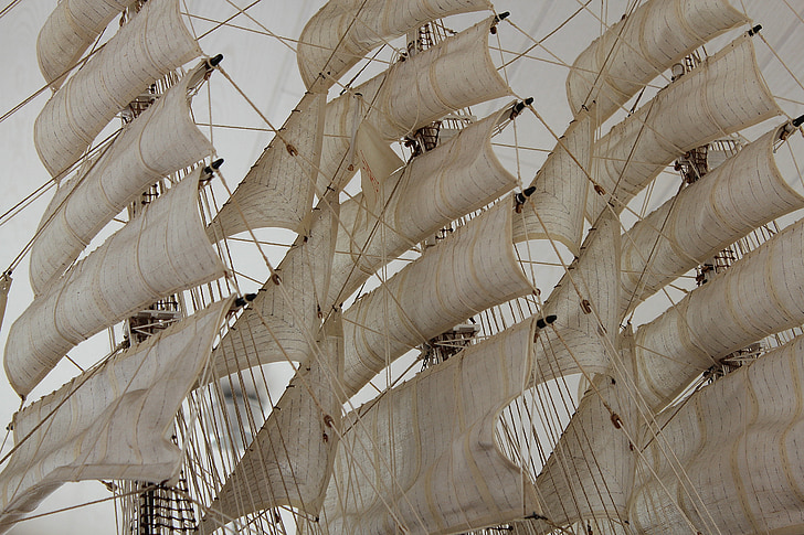 berlayar, tiang-tiang, tali-temali, perahu tiang, tiga masted