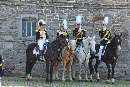 Belgien, gerpinnes, heliga rolende, Napoleon, folklore, hästar, kostym