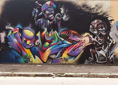 parete, arte, grafite