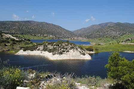 barrage de germasoyeia, Limassol, Chypre, vue de l’eau, Lac, eau, méditerranéenne