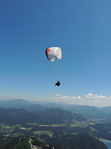 paralayang, pegunungan, terbang, paraglider, Dom, musim panas, Austria