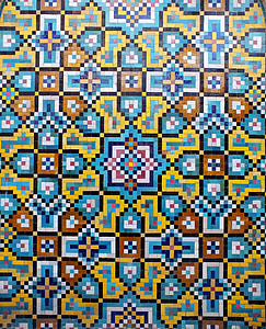 Kashi, Irán, islámico, arte, Islamicart, mosaico de, arte de la pared