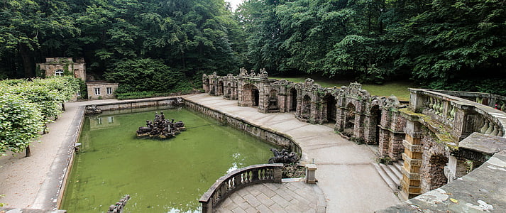 Castell, Parc, Jocs d'aigua, arquitectura, Bayreuth, Ermita