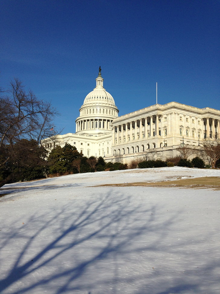 US capitol, Capitol, téli, hó, Washington, DC, Washington dc