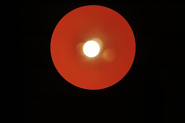 оранжевый, желтый, свет, светло-красный, лампа, красный, круг