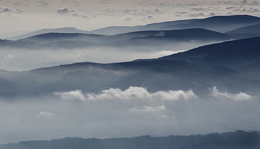 远程, 山脉, 地平线, 云计算, 景观, 喀尔巴阡山, 斯洛伐克