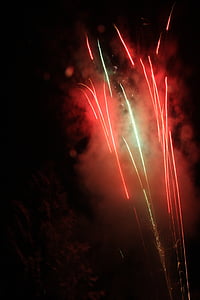 fireworks, night, burst, pyrotechnics