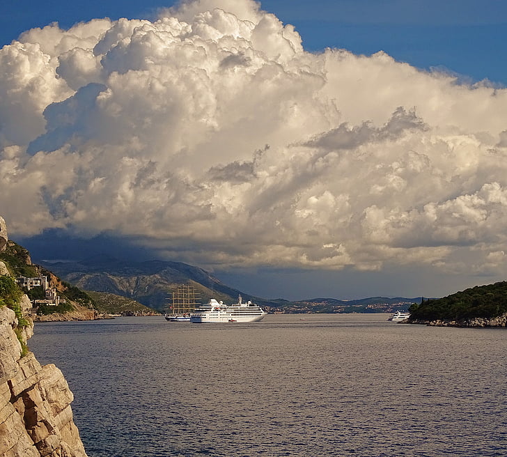 Dubrovnik, Kroasia, laut, Laut Adriatik, kapal laut, musim panas, alam