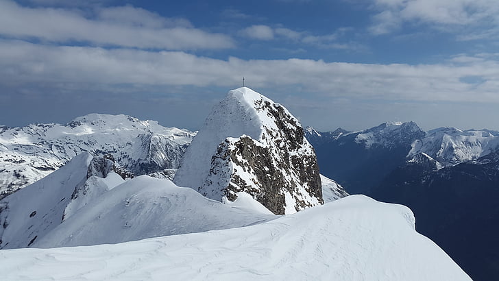 Schneck, toppmötet, bergen, Sky horn, Allgäu, vinter, snö