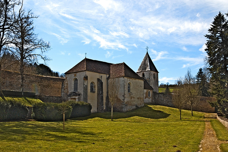 Nhà thờ, lâu đài, chatelux, Yonne, công viên, Đài tưởng niệm