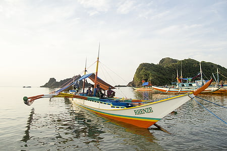 perahu, Dermaga, air, orang-orang, Kepulauan, sinar matahari, tali