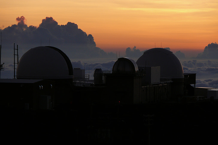 Hawaii, Haleakala, i observatory, astronomi, Sky, Sunset, solen