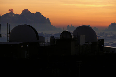 hawaii, haleakala, the observatory, astronomy, sky, sunset, the sun