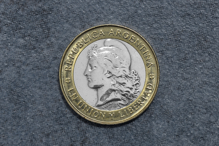 valuuta, mündi, kuld, Silver, Argentina, Esikülg, kaalud