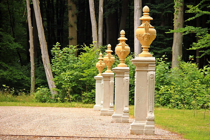 ludwigslust-parchim, castle park, kaisersaal, vase, baroque, steelen, artwork