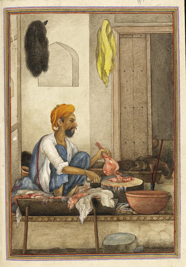 badhak, qassab, caste, butcher, artwork, tashrih al-aqvam, sects