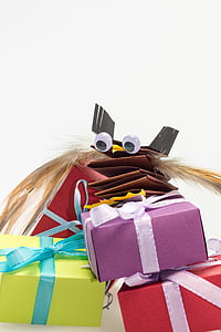 Detské narodeninové, darčeky, balíky, vyrobené, slučka, paket slučky, Vianoce