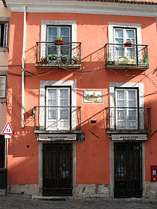 Portugalsko, Lisabon, budova, okno