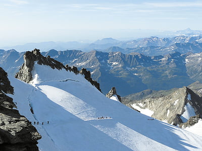 gran paradiso, mountain, alps, mountaineering, snow, cordee, european Alps