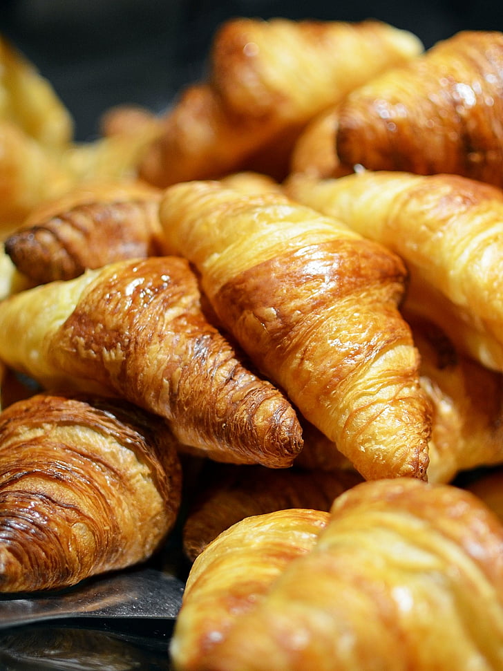 croissant, bread, food, breakfast, france, paris, pastry