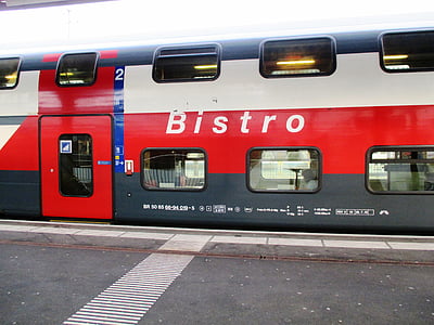 järnväg, tåg, stående, Bistro, restaurang venture, InterCity, järnvägsstation