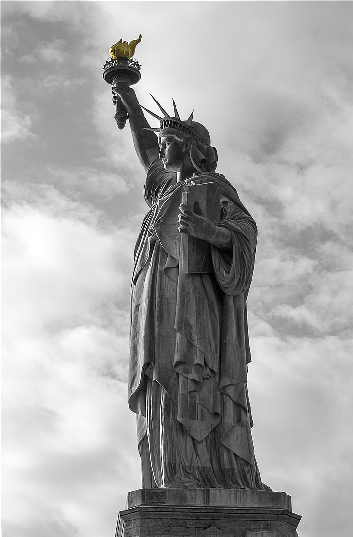 Liberty, USA, new york, landmärke, staty, symbol, monumentet