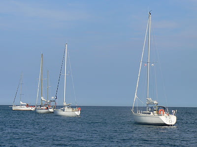 Segeln, Meer, Boot, Bretagne, Frankreich, Anker, Segelboot