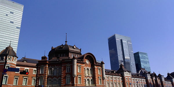 Tokyo İstasyonu, Japonya, kırmızı tuğla, Gotik, istasyonu, mimari, Bina dış