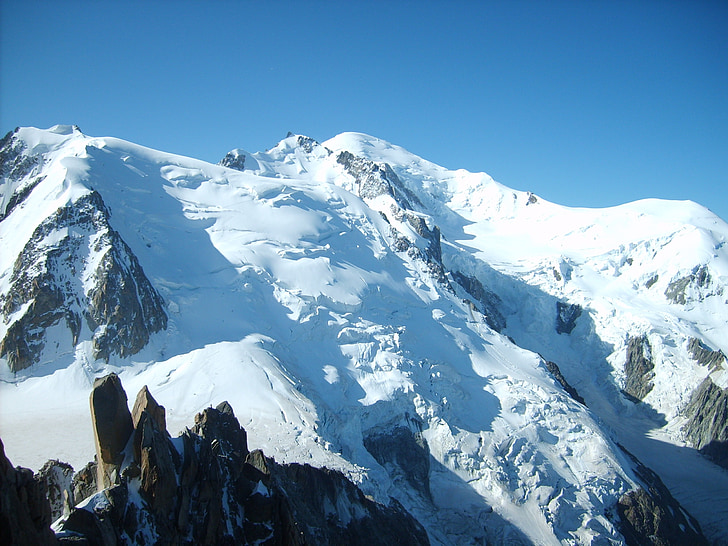 ghiacciaio, Chamonix, inverno, Francia, montagna, paesaggio, pic