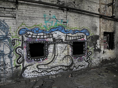 graffiti, paret, Colònia, Deutz ag, fàbrica de Deutz, khd