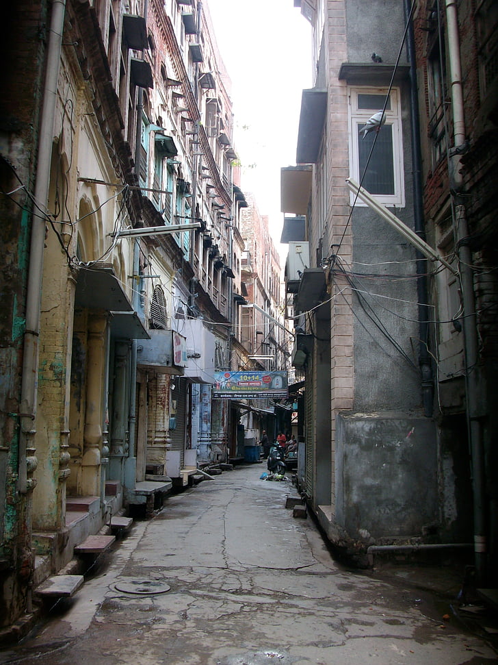 Ulica, India, Ázia, trhu, staré, bazár