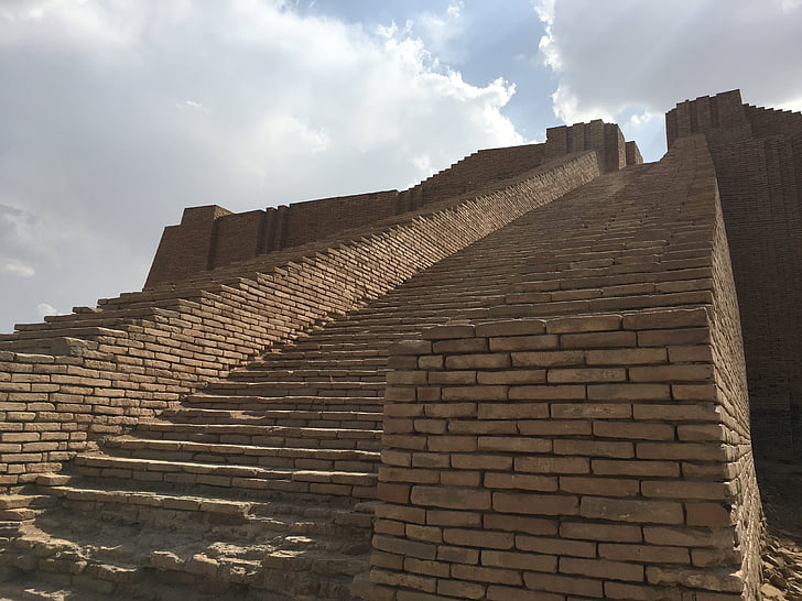 Ziguratą, Irakas, senas, antikvariniai, didelis, pastatas, Architektūra