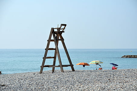 beach, landscape, chair, sea, nature, costa, peaceful