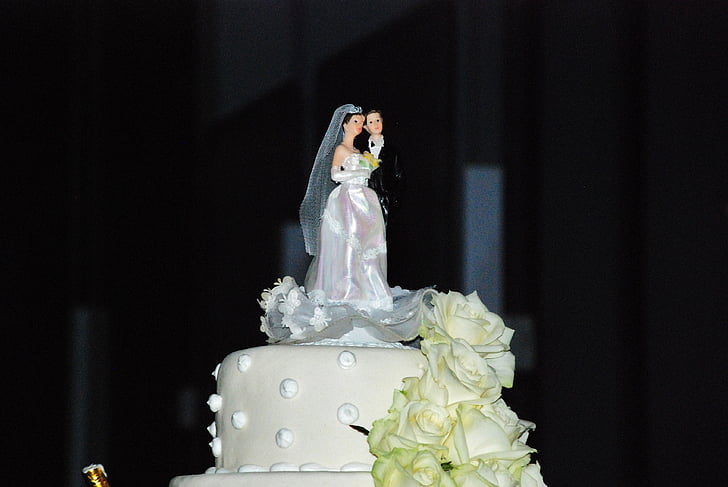 casament, cor, núvia, Ramos, decoració, Roses, pastís