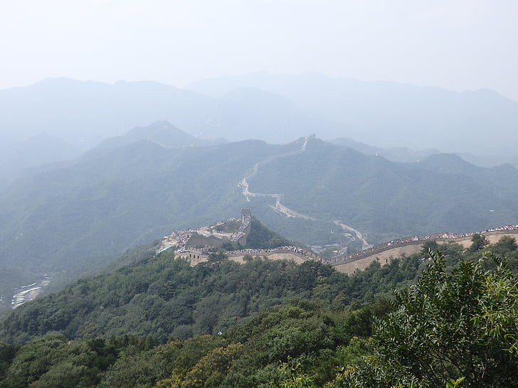the great wall, mountains, badaling, beijing