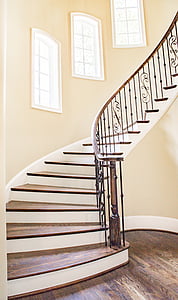 immobilier de luxe, monte-escalier, bobinage, architecture, escalier, spirale, escalier