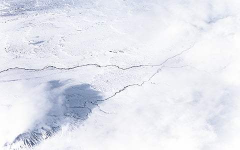 vista panorâmica, frio, neve, Branco, Inverno