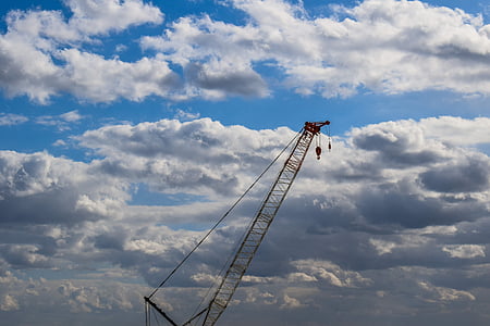Crane, langit, awan, konstruksi, pengembangan, industri konstruksi, peralatan