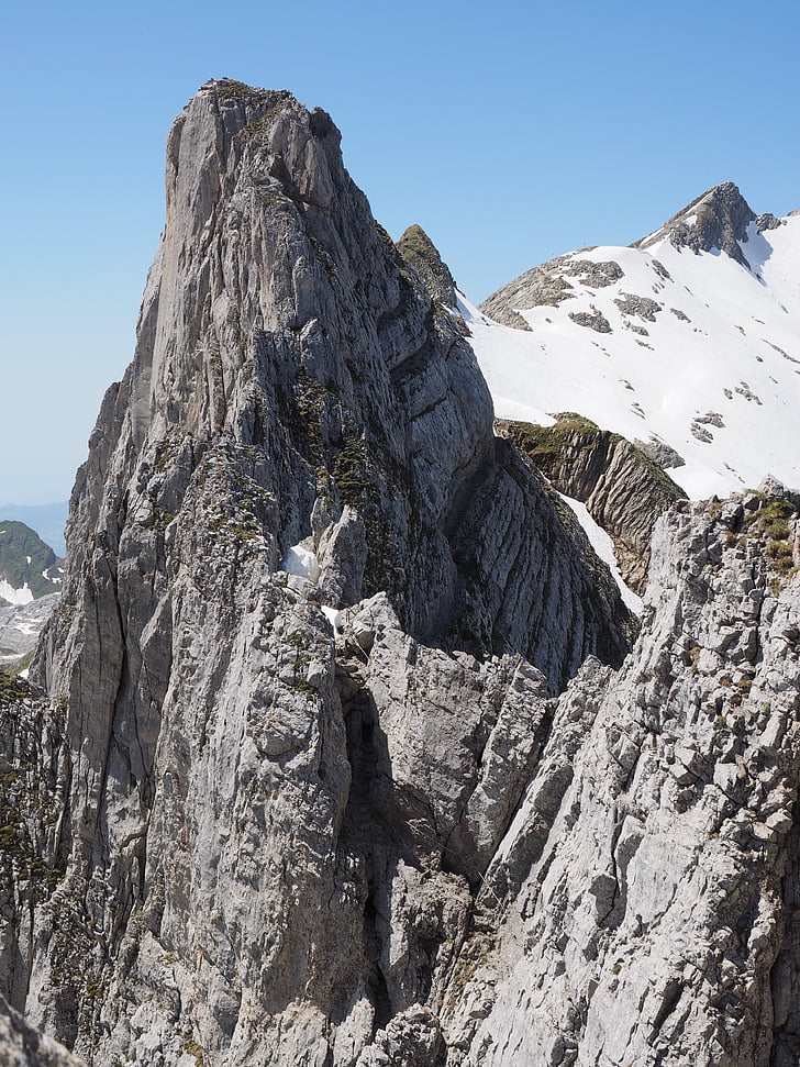 objektiver ridge, klatring, scramble, fjell, alpint, snø, sveitsisk Alpene
