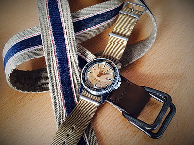 rellotge, anyada, cinturó, llenç, vell, veure antic, mans