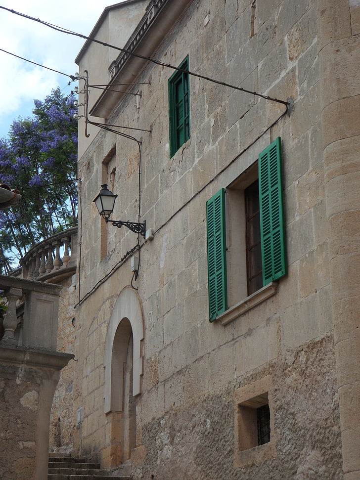 budynek, Algaida, Morza Śródziemnego, fasada domu, na żywo, Architektura, kamień