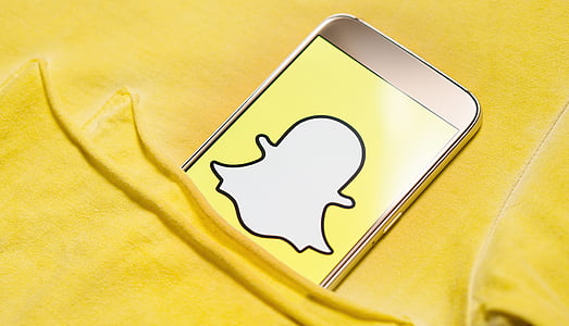 Snapchat, Social-media, Smartphone, Symbol, Telefon, Anzeige, Bildschirm