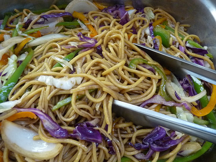 pollastre chow mein, pastes, oriental, aliments