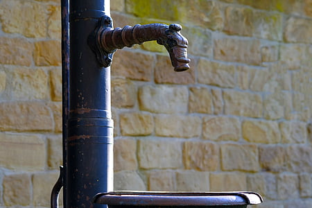 Fontana, nostalgičan, povijesno, pumpa za penis, pranje ruku, slavina, cijev za vodu