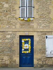 door, france, decoration, facade, abstract, structure, stones